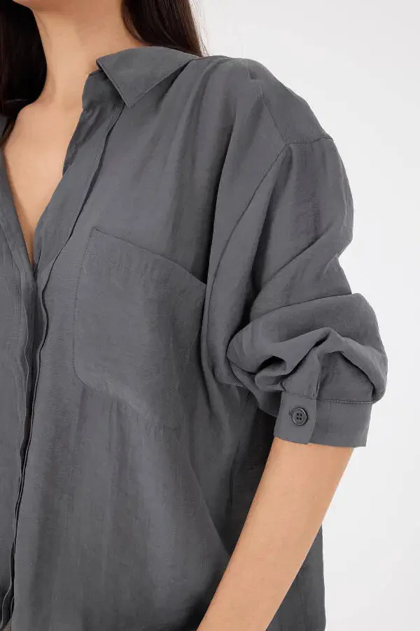 Single Pocket Oversize Shirt G4612-z2 - 3