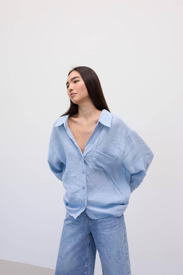 Single Pocket Oversize Shirt G4612-z2 - 2