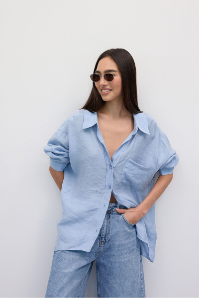Single Pocket Oversize Shirt G4612-z2 - 6