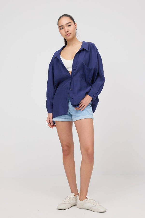 Single Pocket Oversized Shirt G4612-Z2 - 1