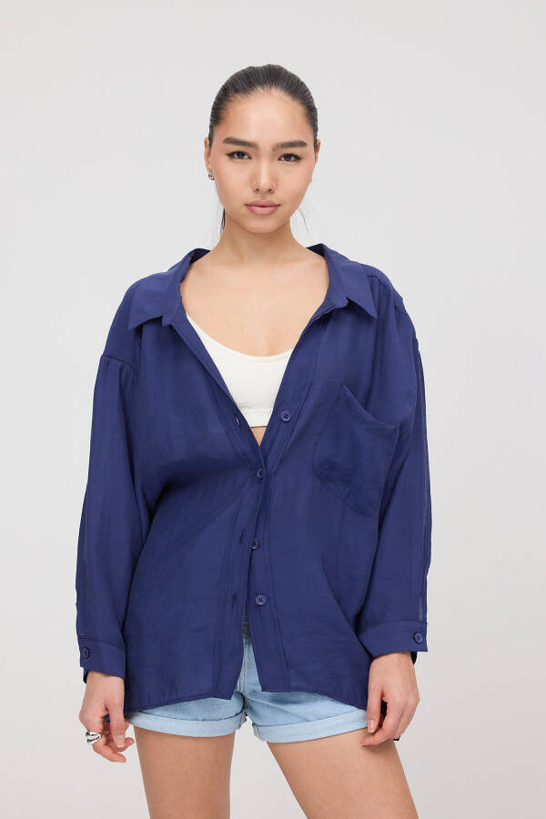 Single Pocket Oversized Shirt G4612-Z2 - 6