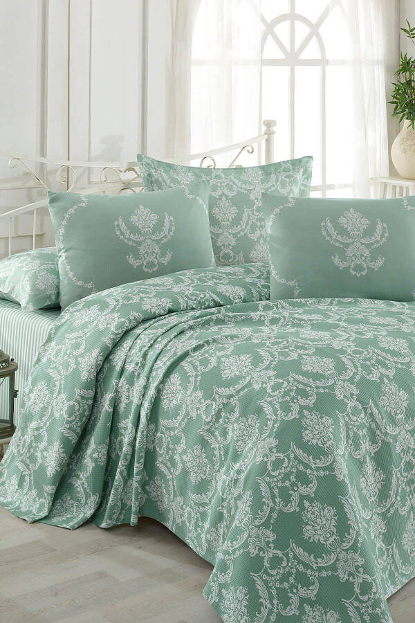 Single Printed Duvet Set Pure Aqua Green - 2