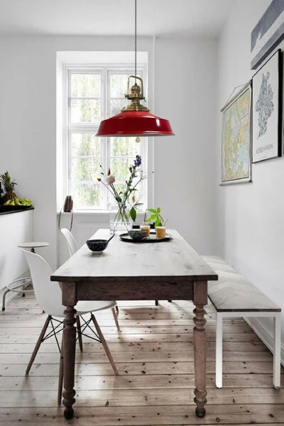 Single Red Velvet Chandelier Antique Head Retro Pendant Lamp Restaurant Cafe Hall Chandeliers - BAMYUM (1)