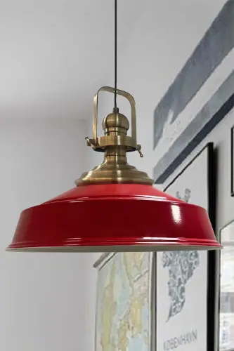 Single Red Velvet Chandelier Antique Head Retro Pendant Lamp Restaurant Cafe Hall Chandeliers 