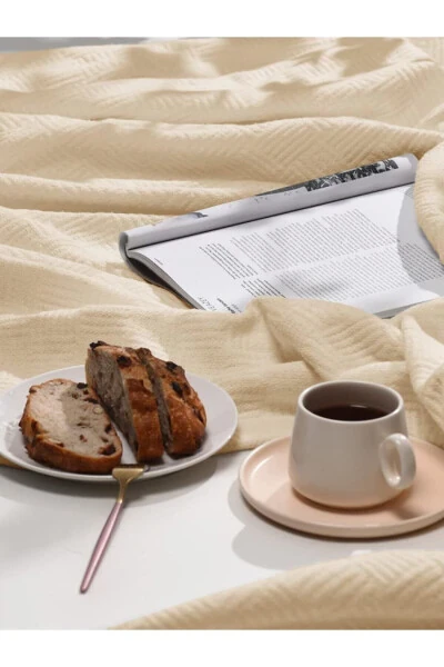 Single Size 100% Cotton Small Checkered Pattern Bedspread Hotel Style Luxury Pike White - 3