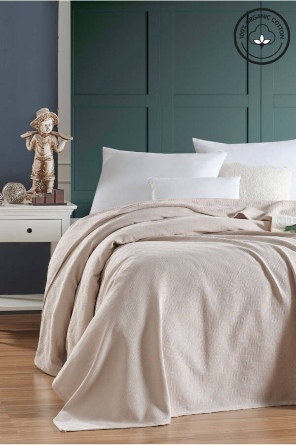 Single Size 100% Cotton Small Checkered Pattern Bedspread Hotel Style Luxury Pike White - 6