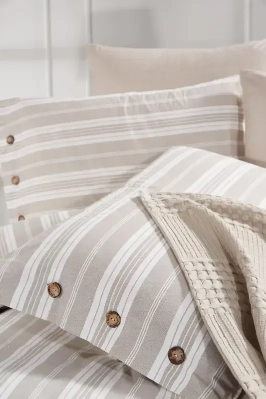 SINGLE SIZE 3 PIECE PIQUE SET ESTIVO BEIGE-BEIGE - 6