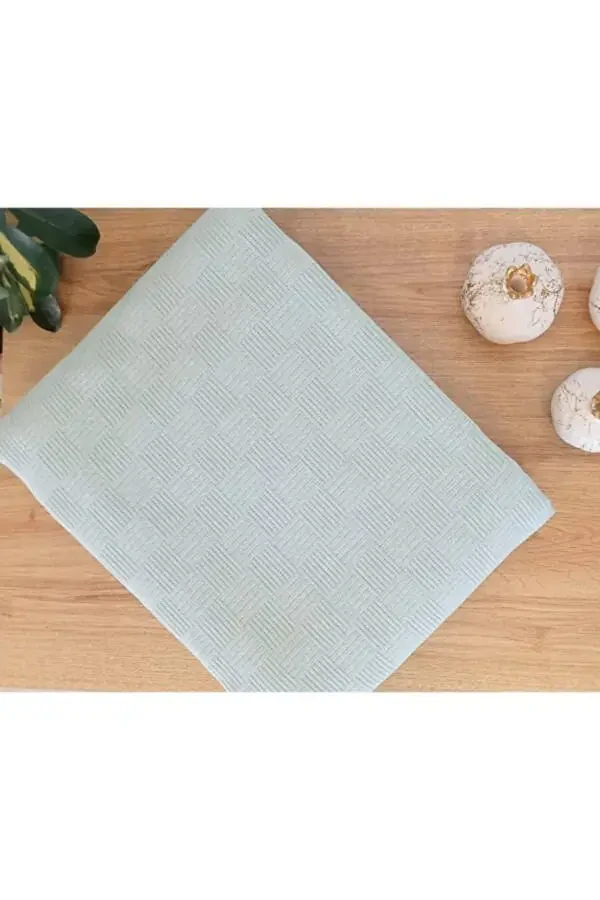 Single Size Pike 100% Cotton Small Checkered Pattern Bedspread Hotel Type Luxury Pike White - 2