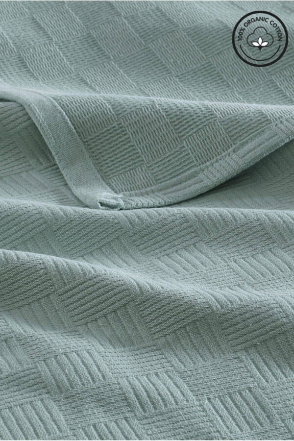 Single Size Pike 100% Cotton Small Checkered Pattern Bedspread Hotel Type Luxury Pike White - 3