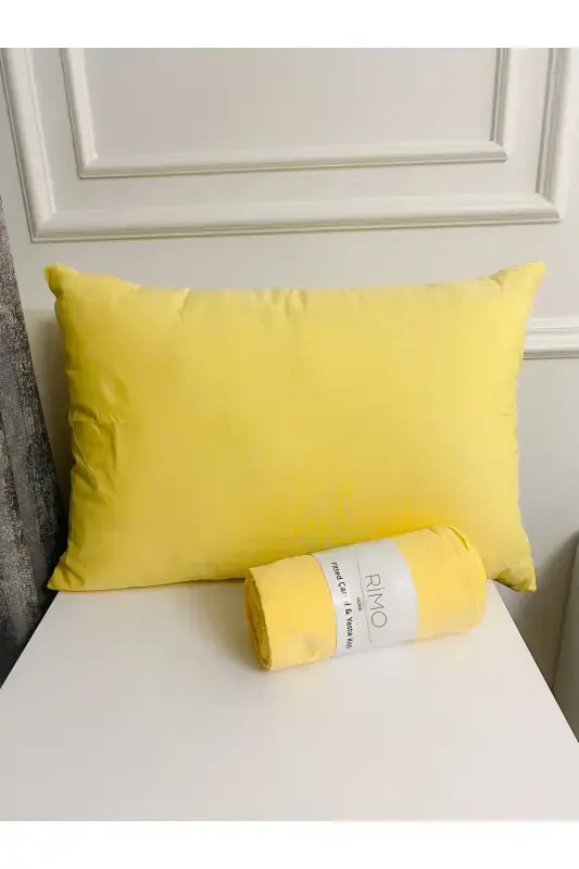 Single Size Ranforce Fitted Sheet Set 100x200 + 1 Pillowcase 50x70-yellow - 1