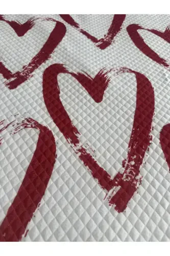 Single Size ROMANTIC RED Hearted pique set-ROMANTIC RED - Modazone (1)