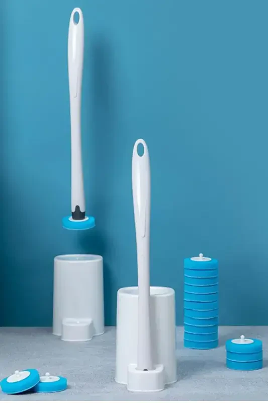 Single-Use Toilet Brush with Special Detergent, Touch-Free Use, Toilet Cleaner, 6 Sponges - 2