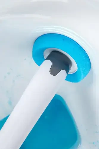 Single-Use Toilet Brush with Special Detergent, Touch-Free Use, Toilet Cleaner, 6 Sponges - 6