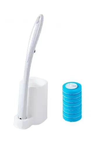 Single-Use Toilet Brush with Special Detergent, Touch-Free Use, Toilet Cleaner, 6 Sponges - 7