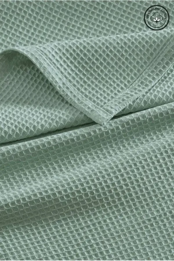 Single Waffle Patterned 100% Cotton Bedspread Hotel Style Luxury Pike - 1