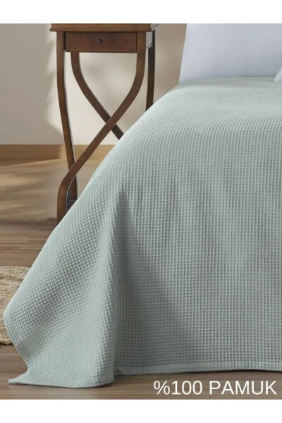 Single Waffle Patterned 100% Cotton Bedspread Hotel Style Luxury Pike - 6