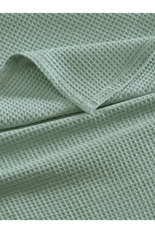 Single Waffle Patterned 100% Cotton Bedspread Hotel Style Luxury Pike - 6