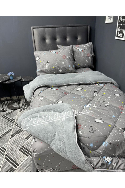 Single Welsoft Fluffy Sleep Set (With Fitted Sheet) Space Smoke - 15