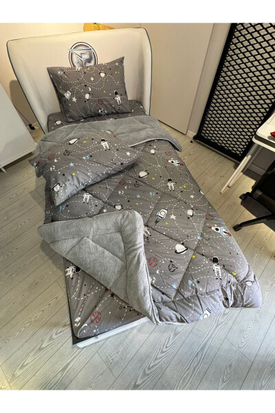 Single Welsoft Fluffy Sleep Set (With Fitted Sheet) Space Smoke - 6