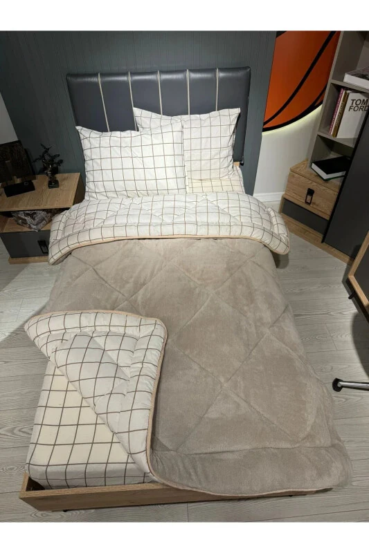 Single Welsoft Puffy Sleep Set (Fitted Sheet) Cream Square - 1