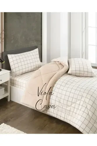 Single Welsoft Puffy Sleep Set (Fitted Sheet) Cream Square - 5