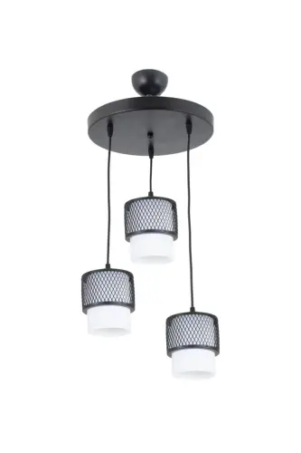 Single White Glass Cage Model Modern Pendant Chandelier-BLACK 