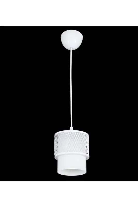 Single White Glass Cage Model Modern Pendant Chandelier-WHITE - 1