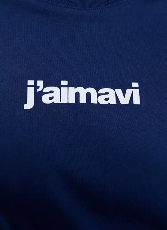 Синяя футболка женская с круглым вырезом M1612242-70722-BISIKLET YAKA LOGO T - 7