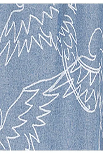 Синяя мужская рубашка с коротким рукавом. - 6