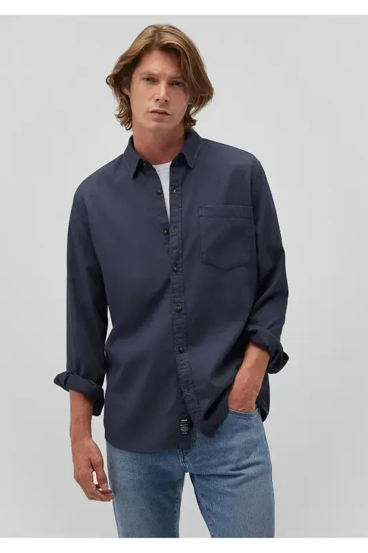 Синяя рубашка Regular Fit / Классический крой 0211093 - 1