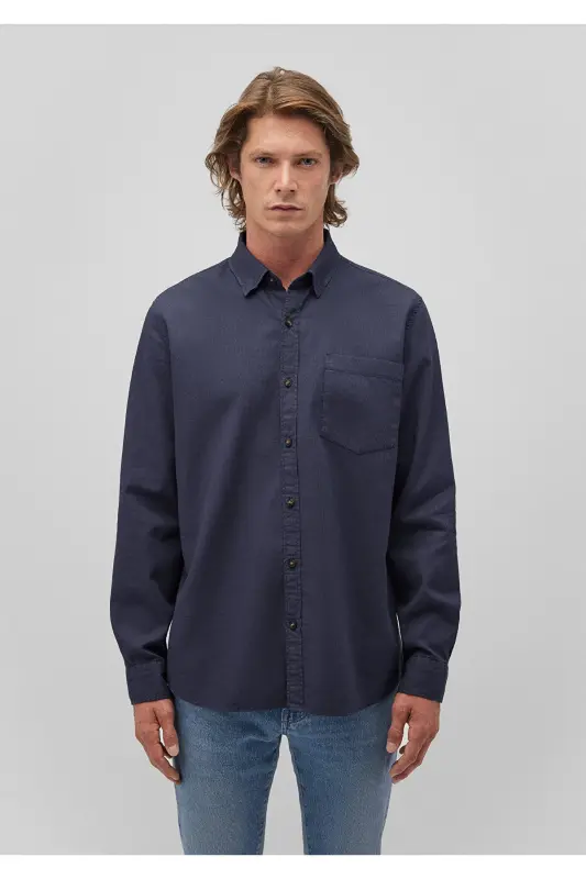 Синяя рубашка Regular Fit / Классический крой 0211093 - 3