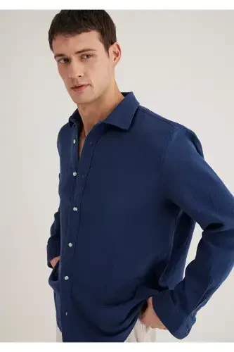 Синяя рубашка Regular Fit / Обычный крой 0211518 - 4