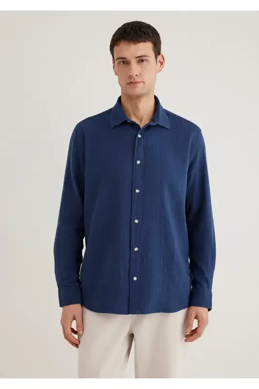 Синяя рубашка Regular Fit / Обычный крой 0211518 - 5