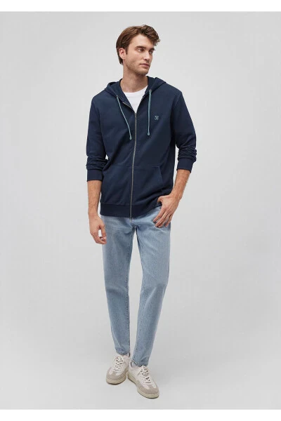 Синяя толстовка с логотипом и молнией 065582-26828 - MAVI