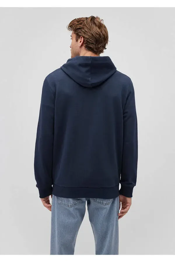 Синяя толстовка с логотипом и молнией 065582-26828 - 4