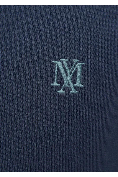 Синяя толстовка с логотипом и молнией 065582-26828 - 7