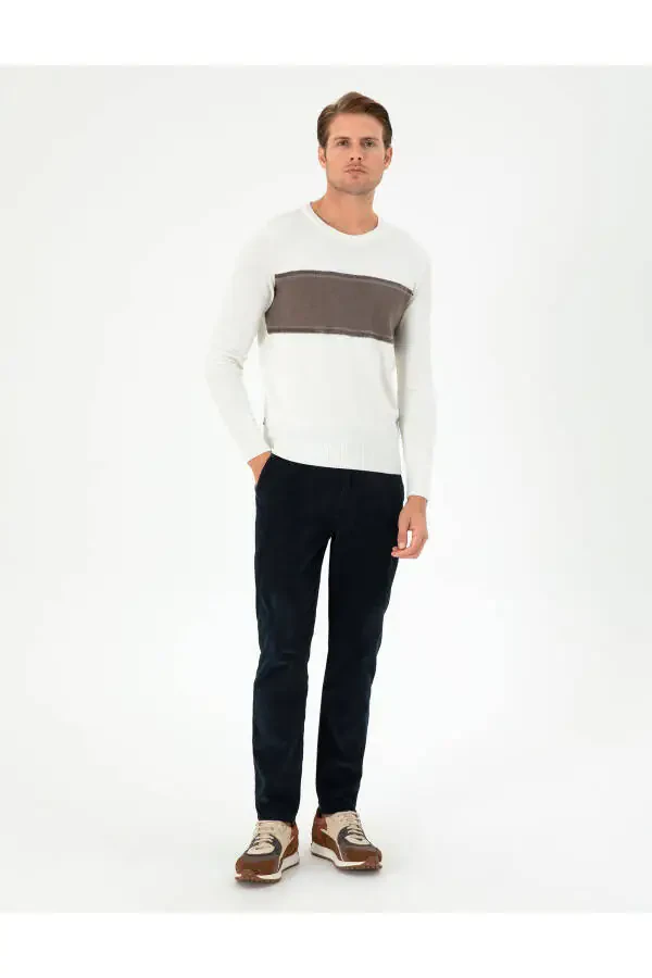 Синие брюки из канваса с зауженным низом - 15