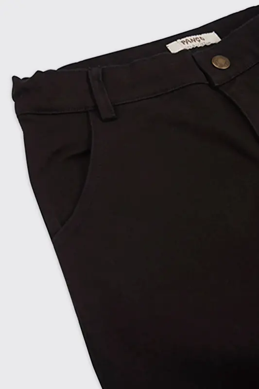 Синие детские брюки на резинке с оборками - 3