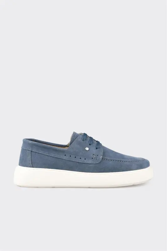 Синие кожаные мужские повседневные туфли - ELLE SHOES