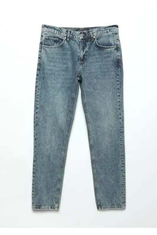 Синие прямые джинсы Regular Fit из 100% хлопка - 7