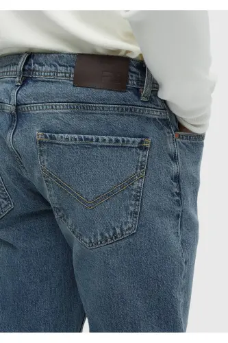 Синие прямые джинсы Regular Fit из 100% хлопка - 5