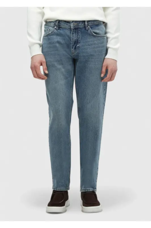 Синие прямые джинсы Regular Fit из 100% хлопка - 2