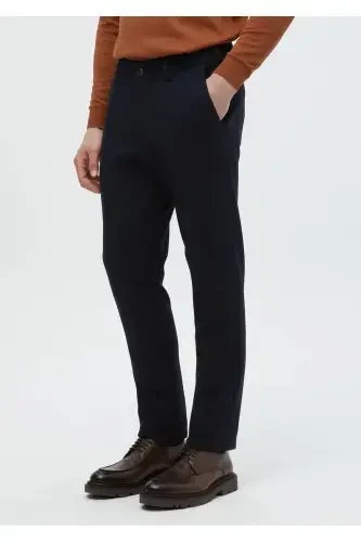 Синие прямые спортивные брюки повседневного стиля - 3