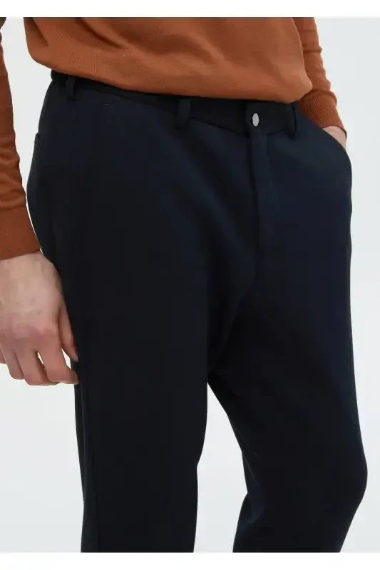 Синие прямые спортивные брюки повседневного стиля - 4