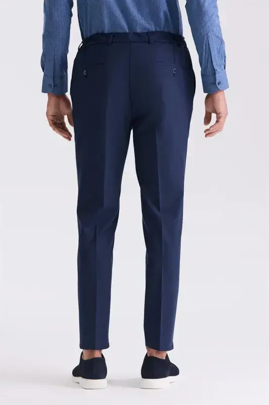 Синие спортивные брюки Comfort Fit с эластичным поясом - 4