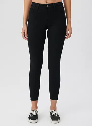 Синие TESS Double Black Skinny Fit Черные Женские Джинсовые Брюки M100328-35252 - 3