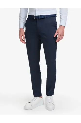 Синие узкие брюки из канваса - PIERRE CARDIN (1)