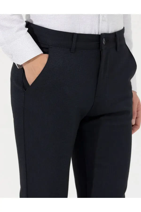 Синие узкие хлопчатобумажные брюки - 13