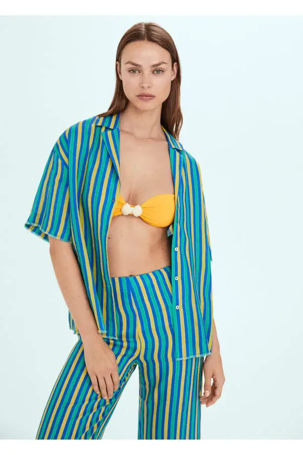 Синие женские брюки 57040381 - 6