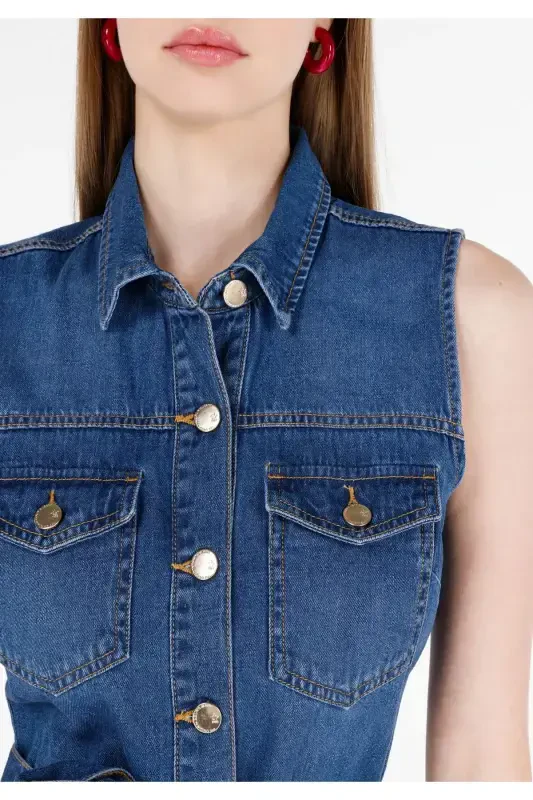 Синие женские шорты - 5